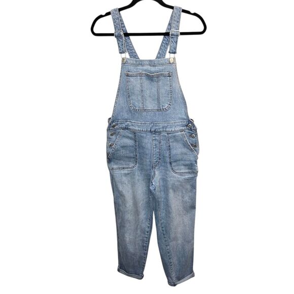 Old Navy Women's 8 Light Wash Blue Jean Denim Overalls - Picture 1 of 16